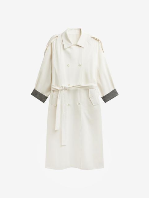 The Frankie Shop Brion Contrast Cuff Trench Coat - Cream