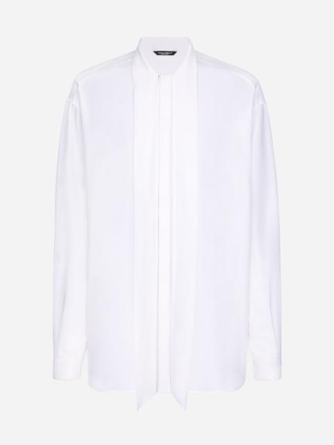 Dolce & Gabbana Crepe de chine silk shirt with scarf detail