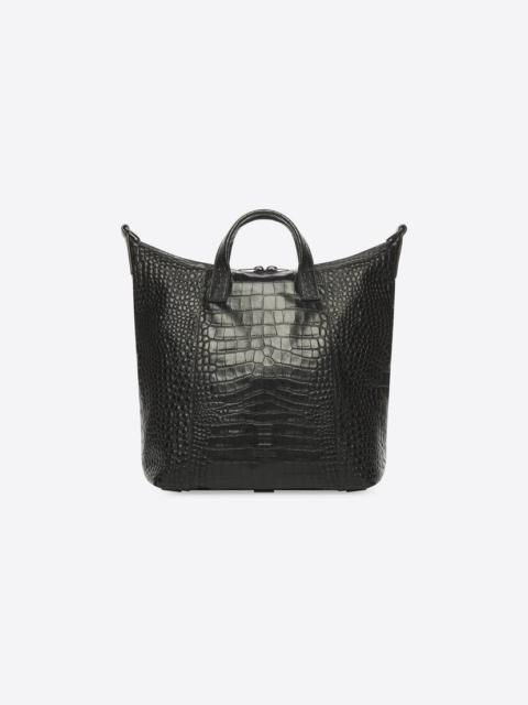BALENCIAGA Men's Hourglass Men Medium Zip Tote Bag in Black
