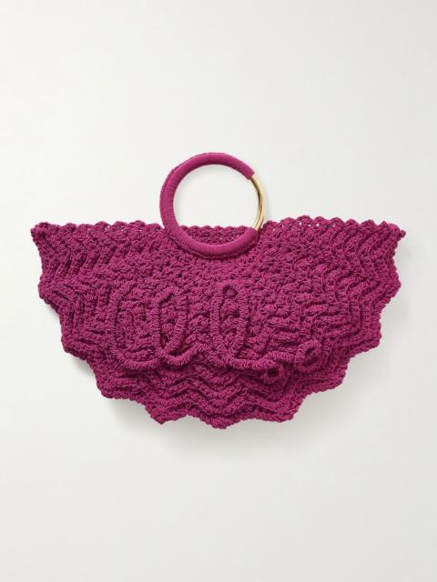 Chloé Scalloped crocheted tote Violet