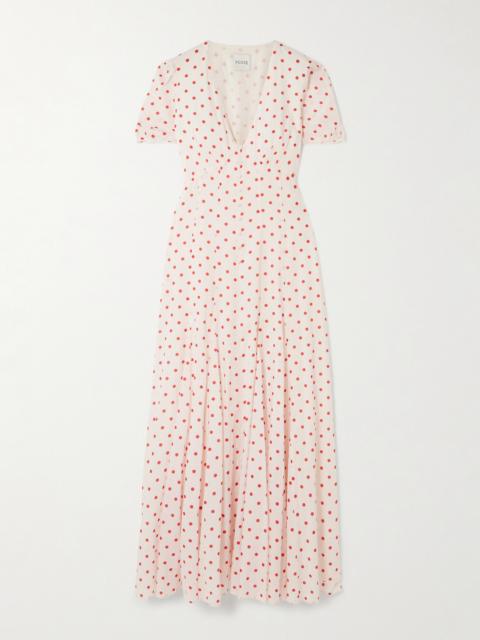 POSSE Paloma Polka-dot Tencel Lyocell And Cotton-blend Voile Maxi Dress