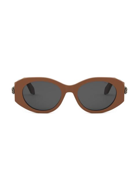 BVLGARI Women's Serpenti Forever 52MM Oval Sunglasses - Light Brown Smoke