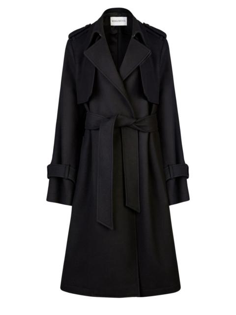 NINA RICCI Mid-Long Belted Wool Blend Coat