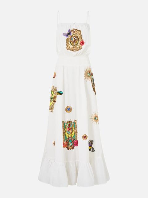 CAMILLA SHIRRED WAIST LONG DRESS VERSES IN VINTAGE