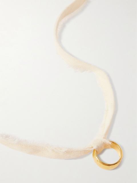 ALIGHIERI The Aria frayed cord and gold-plated necklace Gold