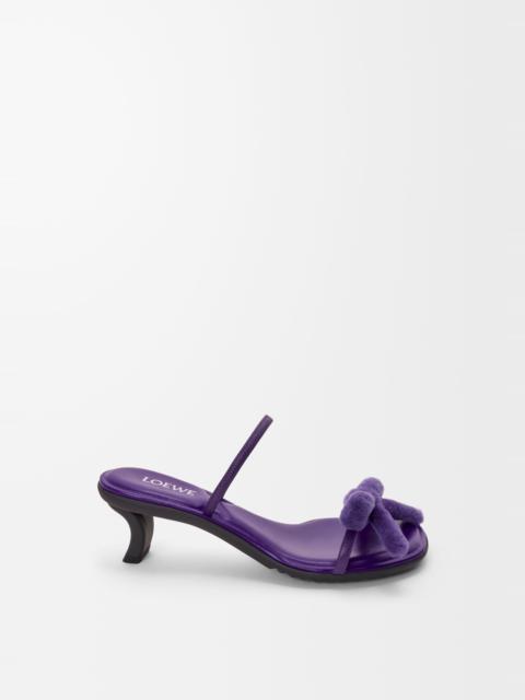 Loewe Mimi bow sandal in nappa lambskin and shearling