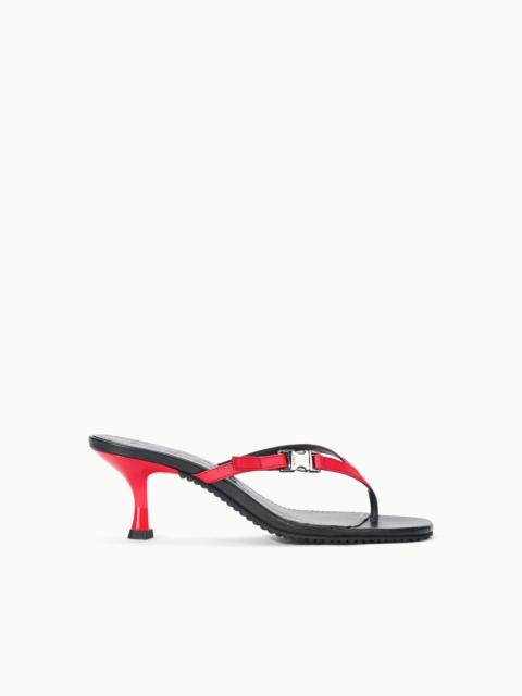 STAUD STAUD FLYNN KITTEN HEEL BLACK RED ROSE