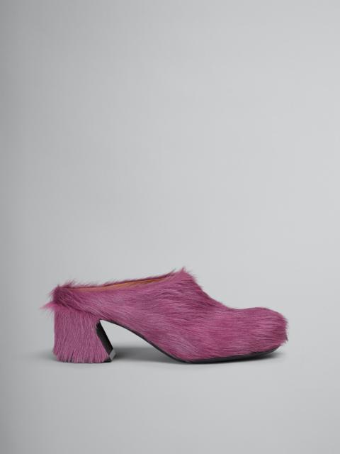 Marni PINK LONG HAIR CALFSKIN FUSSBETT CLOG