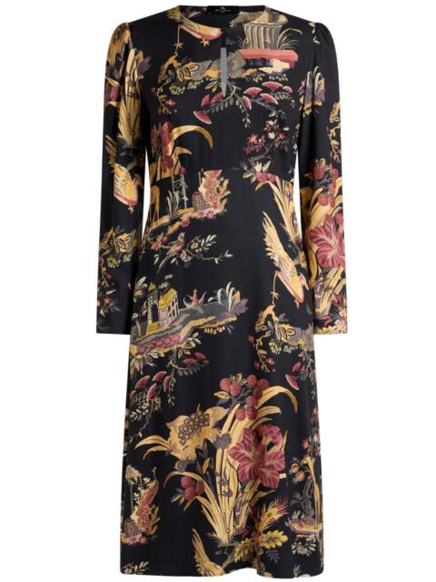 Etro MIDI DRESS IN CRÊPE WITH FLORAL PATTERN