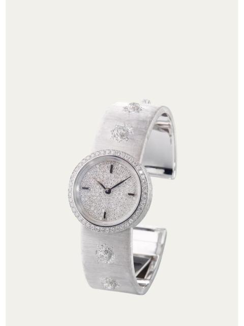 Buccellati Macri Classica Diams Diams 18K White Gold Watch with Diamonds, 24mm