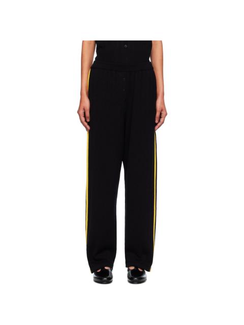 CORDERA Black Organic Cotton Pointelle Trousers