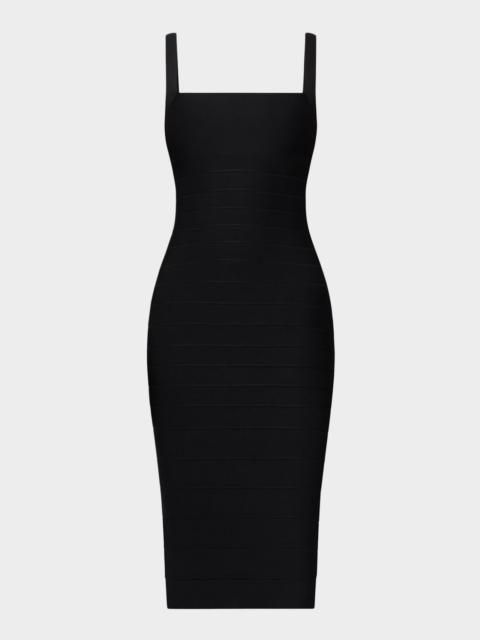 HERVE LEGER The Neri Lace-Up Bandage Midi Dress