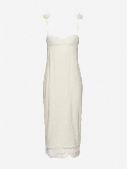 MAGDA BUTRYM Jacquard silk-blend midi dress in cream