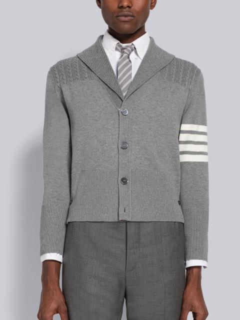 Thom Browne Jersey Stitch 4-Bar Shawl Collar Cardigan