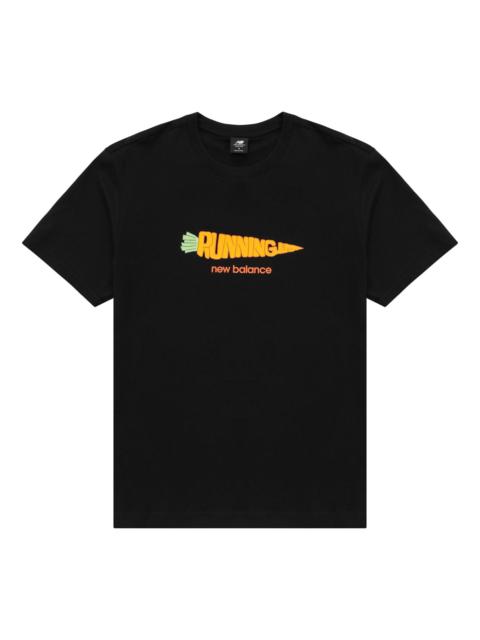 New Balance New Balance Running Graphic Tee 'Black Orange' AMT31331-BK