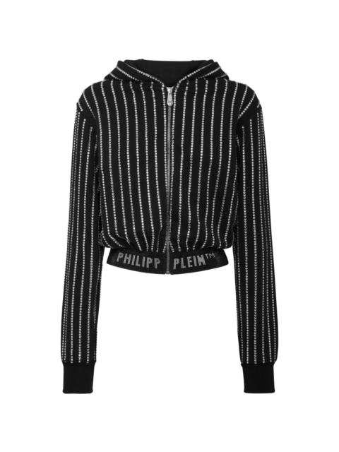 PHILIPP PLEIN crystal-embellished zip-up hoodie