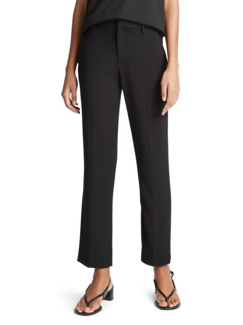 Tailored Straight Leg Crepe Pants