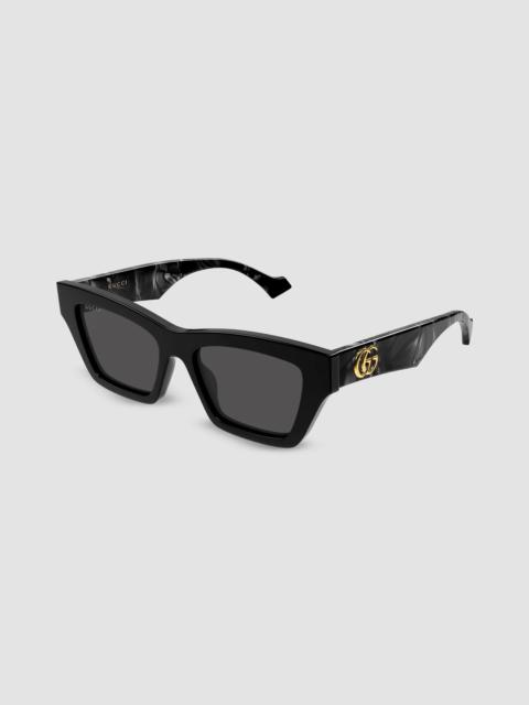 GUCCI Women's Double G Gg1753S Cat Eye Acetate Sunglasses - Black