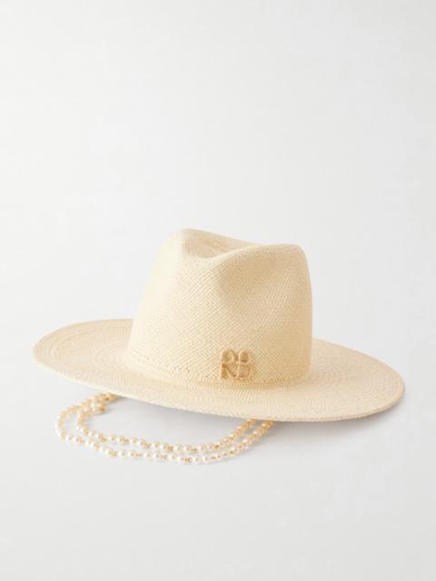 RUSLAN BAGINSKIY Monogram-embellished Straw Fedora