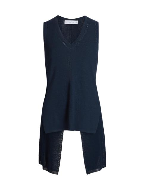 Proenza Schouler Women's Heyde Linen-Blend Back Slit Sweater - Navy