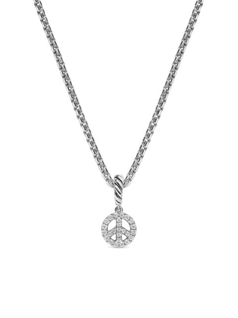 DAVID YURMAN Women's Micro Pavé Peace Sign Amulet in Sterling Silver with Diamonds, 7.6MM - Diamond