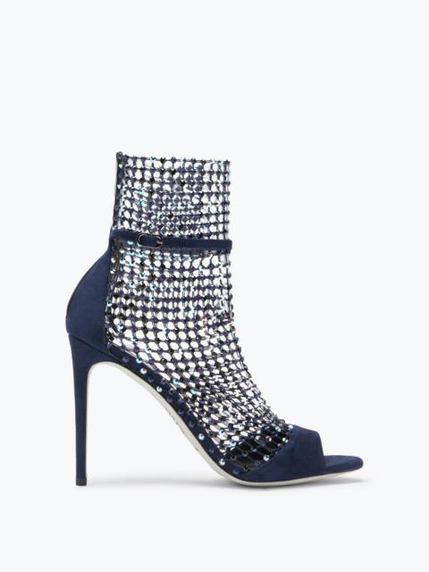 RENE CAOVILLA Galaxia Crystal Deep Blue Sandal 105