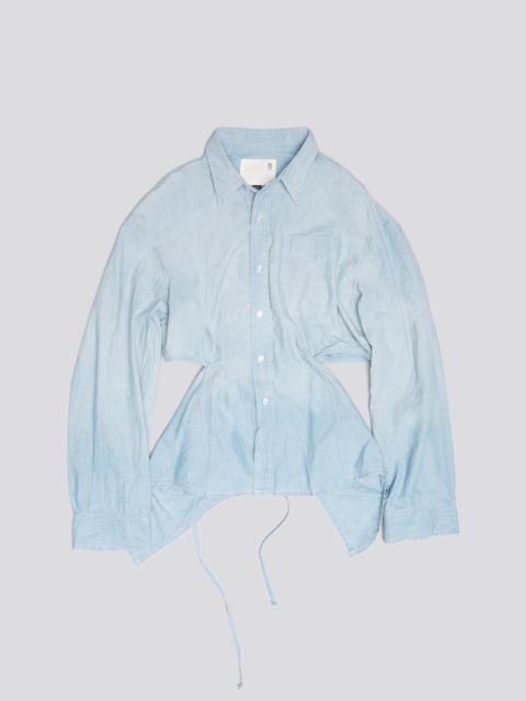 R13 OPEN BACK SHIRT - VINTAGE BLUE