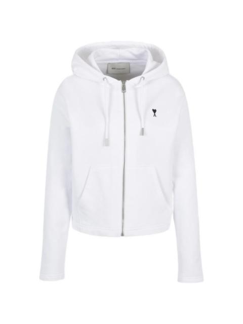 AMI Paris Ami de Coeur zip embroidered hoodie