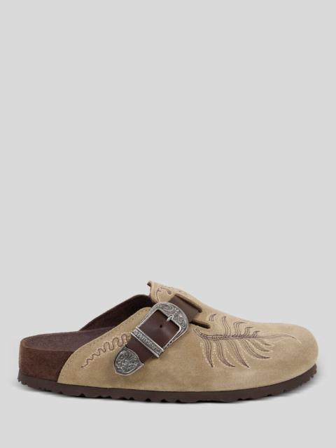 Etro BIRKENSTOCK BY ETRO EMBROIDERED SUEDE BOSTON CLOGS
