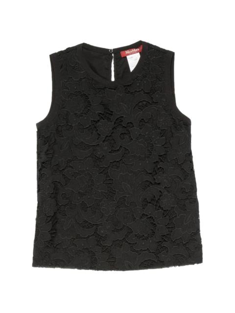 Max Mara Street floral-lace sleeveless blouse