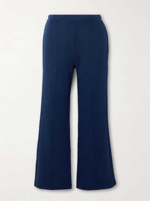 SUZIE KONDI Fili Kick Cropped French Cotton-terry Flared Pants
