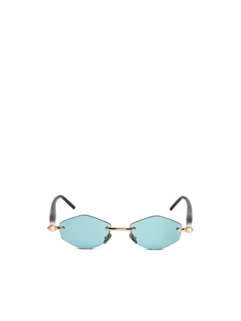 Kuboraum P60 geometric-frame rimless sunglasses