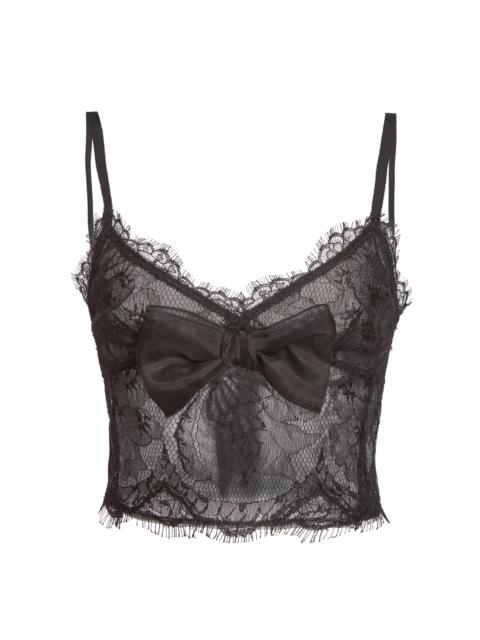 GIAMBATTISTA VALLI Bow-Detailed Lace Bra Top black