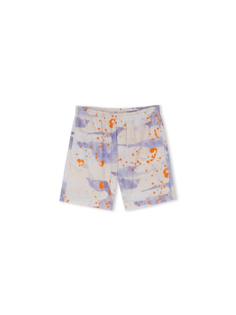 MSGM Poplin cotton shorts with "Dripping Camo" print