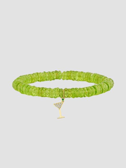 SYDNEY EVAN Women's Martini Glass 14K Gold, Emerald, Peridot & 0.05 TCW Diamond Bracelet - Green