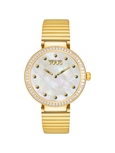 TOUS Smartwatch with gold-colored steel bracelet and zirconias TOUS S-CONNECT