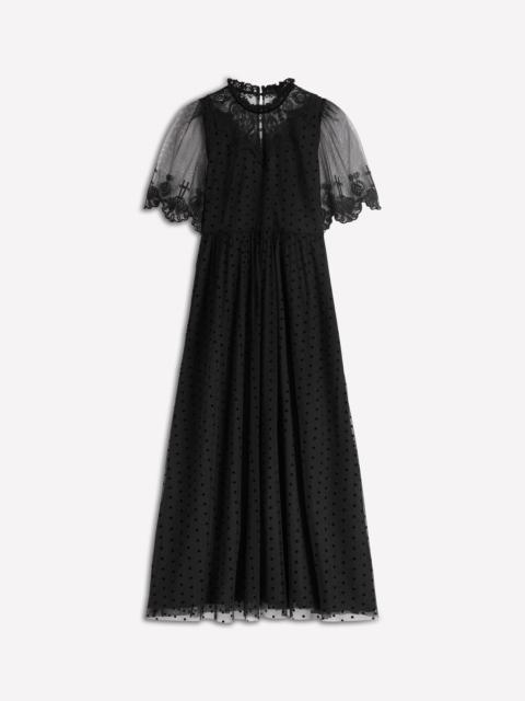 BODEN Embroidered Tulle Party Dress-Black