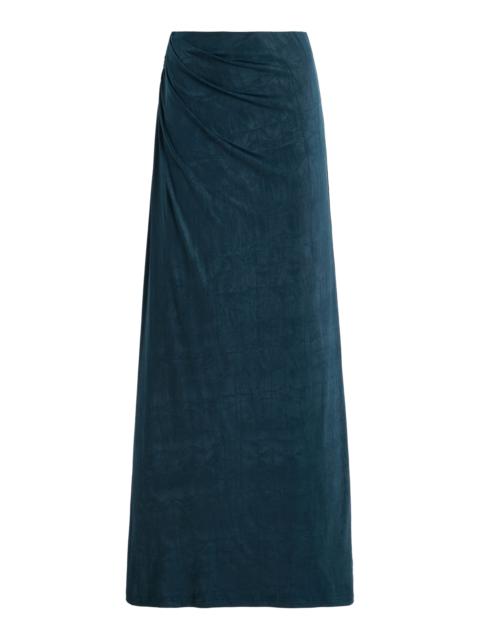 SIGNIFICANT OTHER Exclusive Priya Draped Jersey Maxi Skirt blue