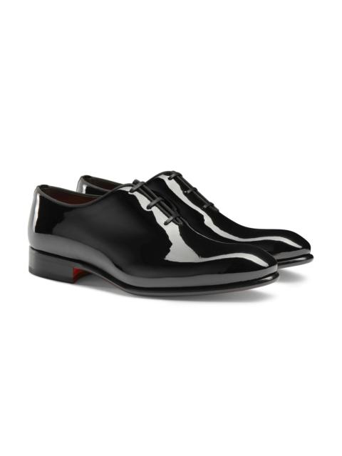 Santoni Men's black patent leather Oxford shoe