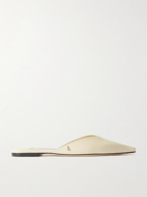 JIMMY CHOO Vivi Lizard-effect Leather Mules