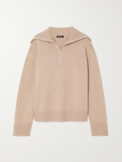 Loro Piana Cashmere half-zip sweater Pink