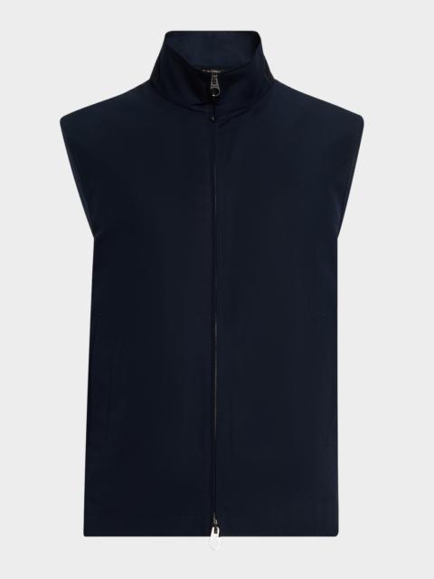 Loro Piana Men's Landon Full-Zip Cotton Satin Vest