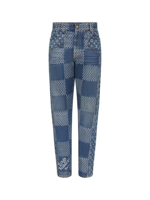 Louis Vuitton GIANT DAMIER WAVES MONOGRAM DENIM PANTS