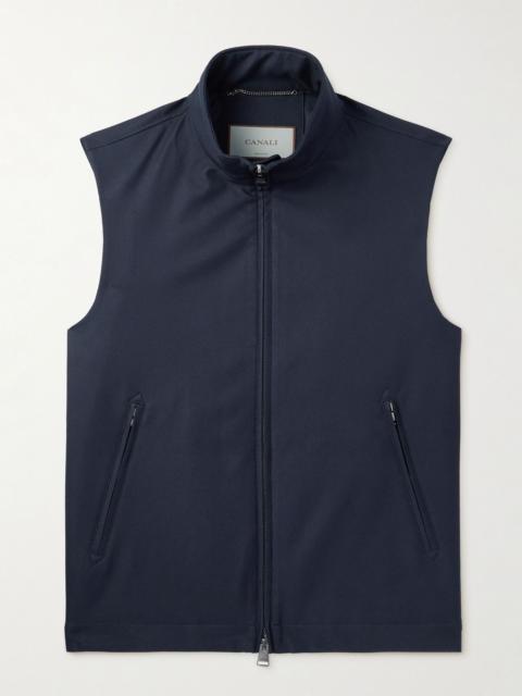 Canali Aston Padded Shell Zip-Up Gilet Blue