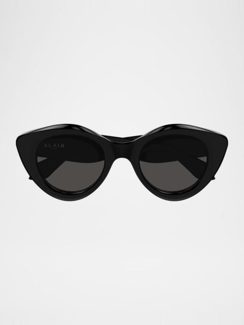 Alaïa Rounded Acetate Cat-Eye Sunglasses