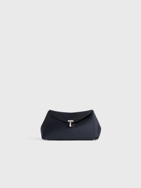 TOTEME Mini T-lock satin clutch navy
