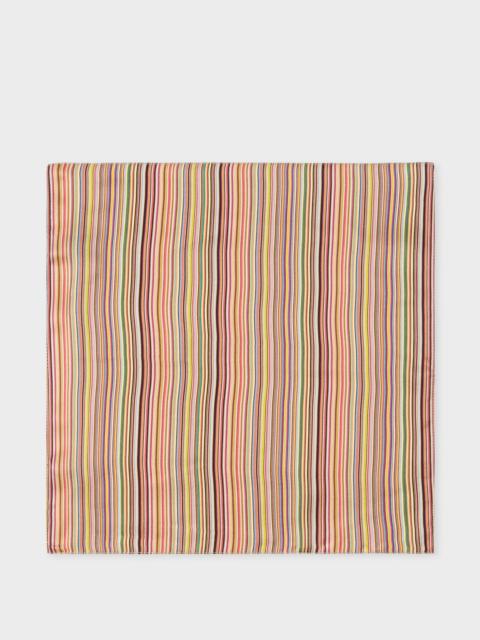 'Signature Stripe' Silk Pocket Square