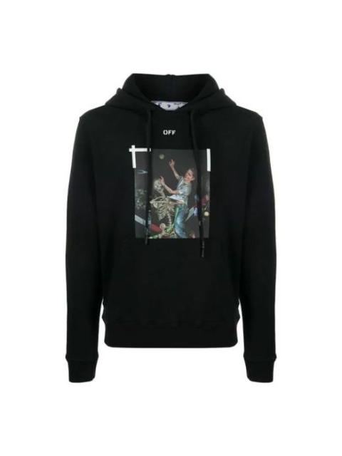 Off-White Pascal Painting Printing Hooded Pullover Men Black OMBB034F20FLE0111001