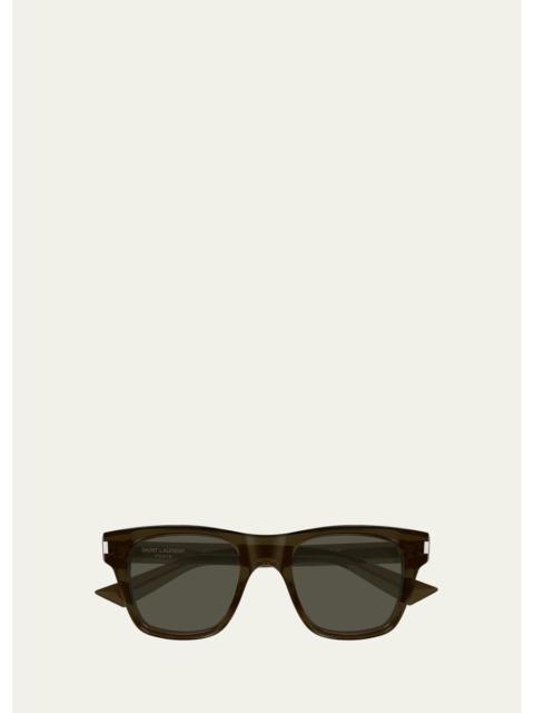SAINT LAURENT Men's Square Acetate Sunglasses