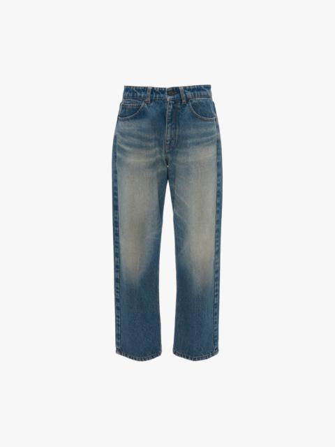 Victoria Beckham Relaxed Straight Leg Jean In Antique Indigo Wash